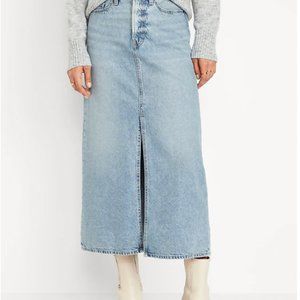 Old Navy High Waisted Jean Midi Skirt - 20